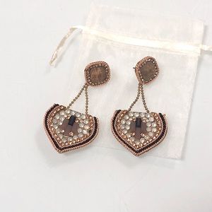 Jewel + stone drop earrings - Sugarfix